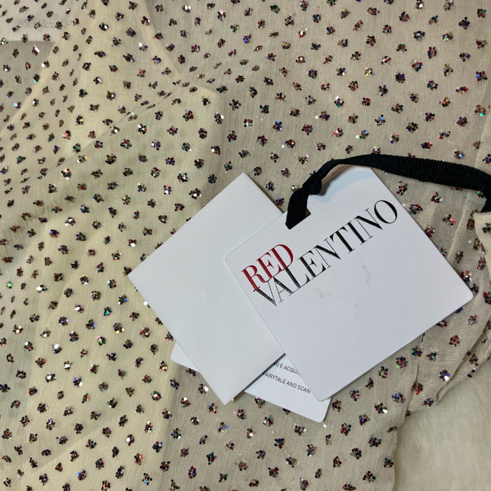 RED VALENTINO Glittered Polka-Dot Silk-Chiffon Mini Dress - Picture 11 of 17